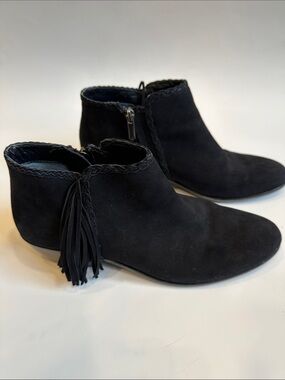 Sam Edelman Black Suede Tassel Ankle Booties
